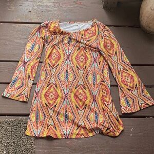 Vibrant Multicolor Geometric Pattern Dress